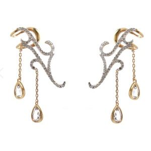 nOir Jewelry Gold and Silver Teardrop Earrings